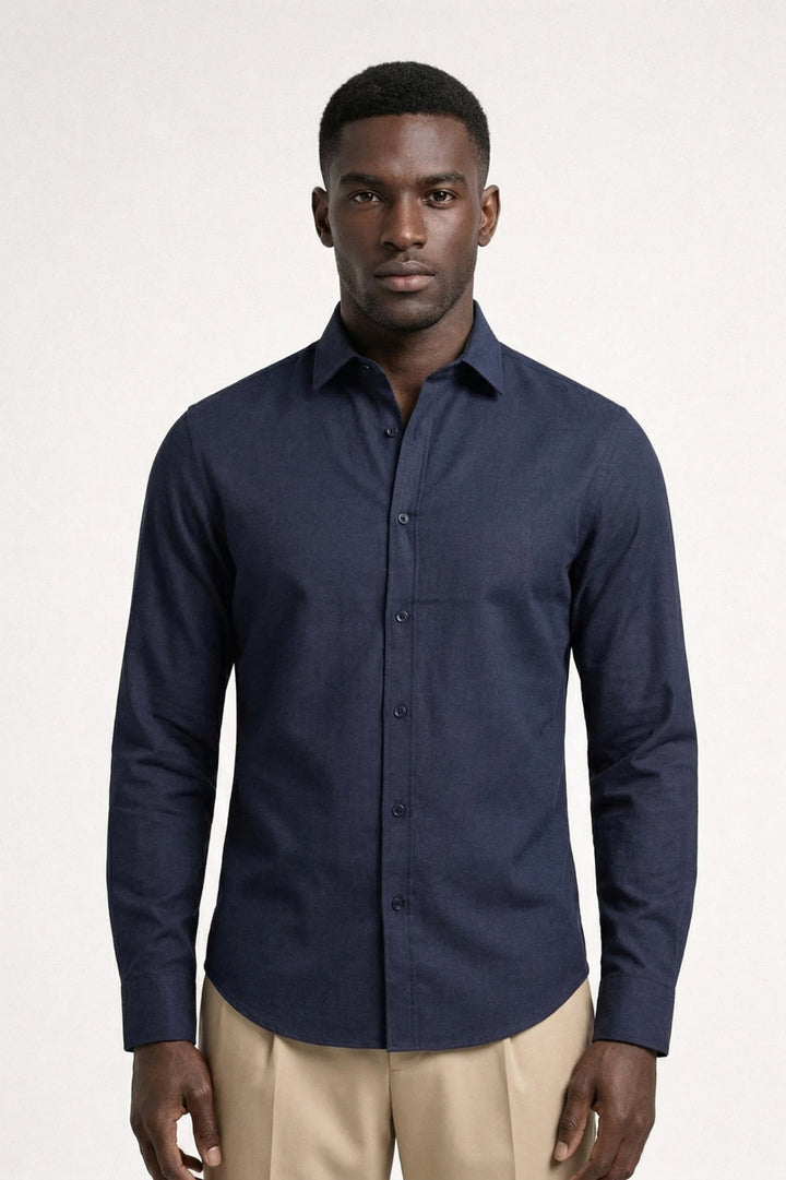 Shirt Men - Slim Fit with Classic Collar and Curved Hem | Elegant