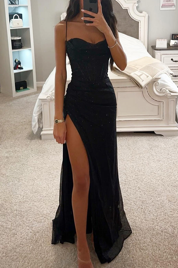Sienna - Glam Women's Wedding Guest Maxi Dress with Sweetheart Neck and Corset Detail