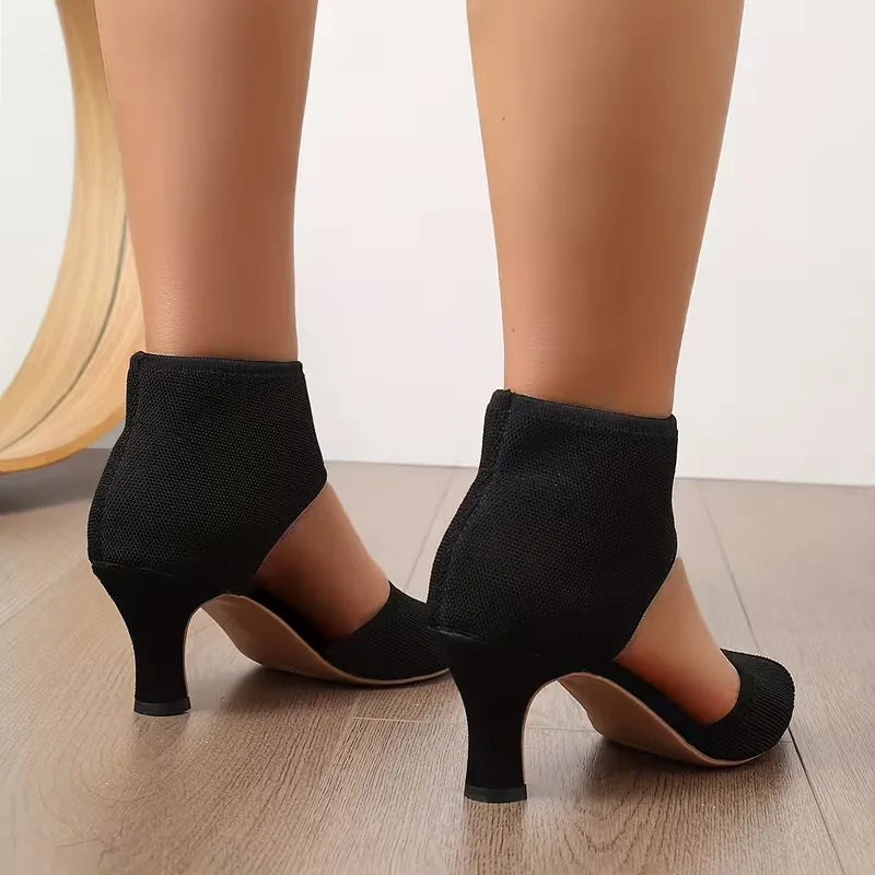 Sophie - Elegant Women's Orthopedic Heeled Sandals with Sock Ankle Wrap and Open Toe
