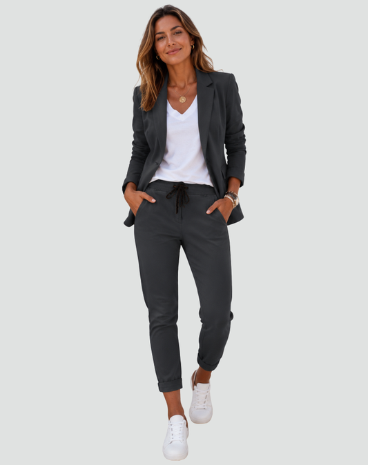 Sophie - Women's smart casual matching blazer set with tapered leg
