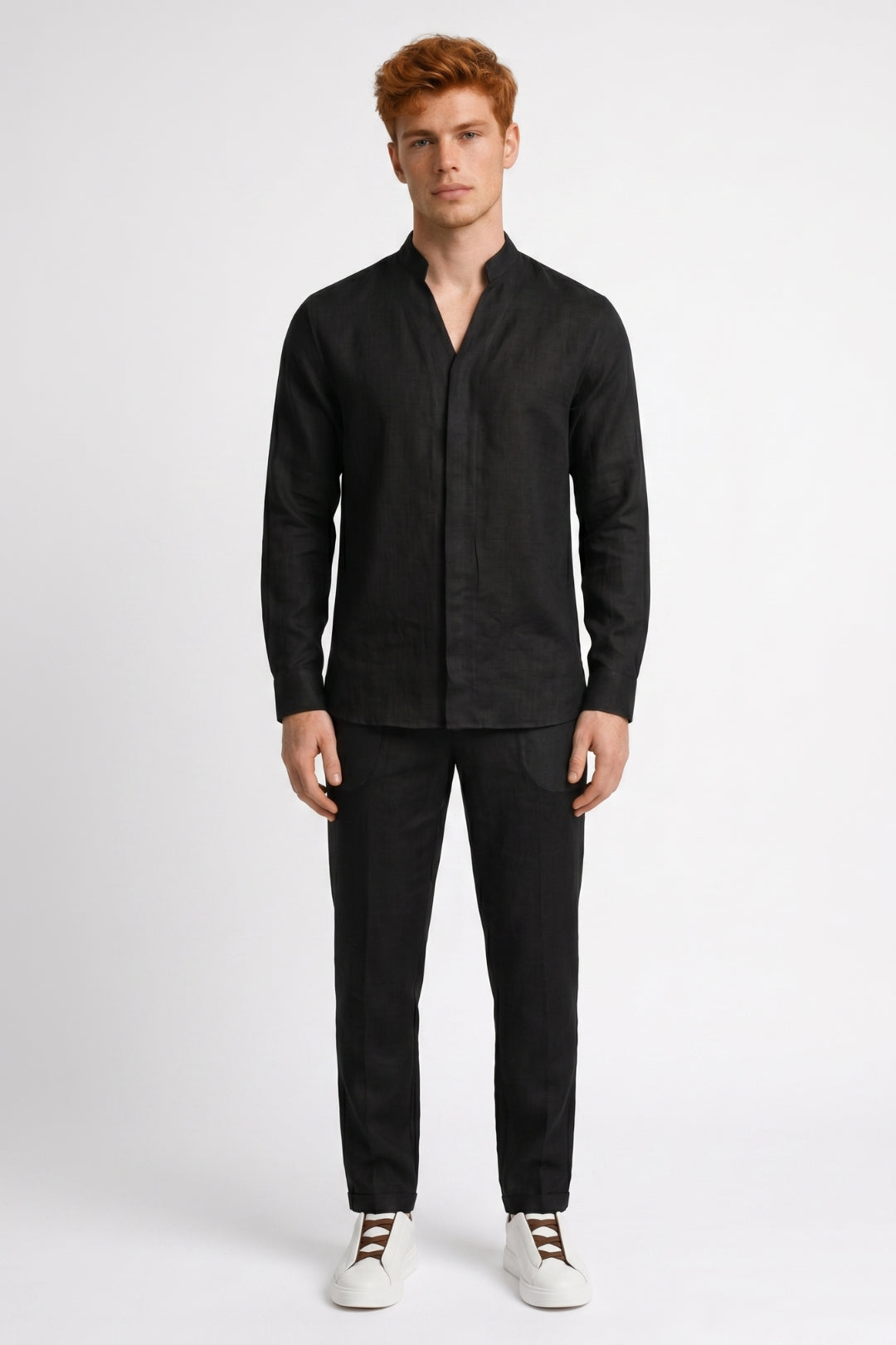 Summer Set Men - Mandarin Collar Shirt and Trousers | Smart Casual
