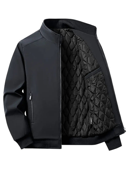 Theo - Men's waterproof bomber jacket with quilted lining and zip front
