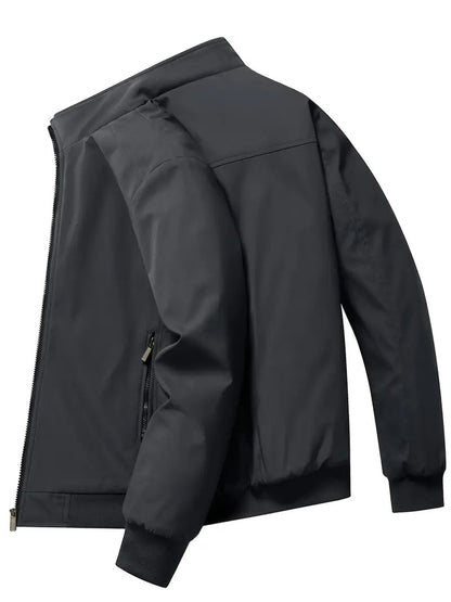 Theo - Men's waterproof bomber jacket with quilted lining and zip front