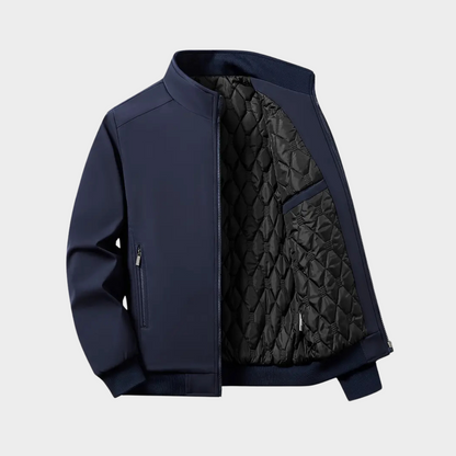 Theo - Men's waterproof bomber jacket with quilted lining and zip front