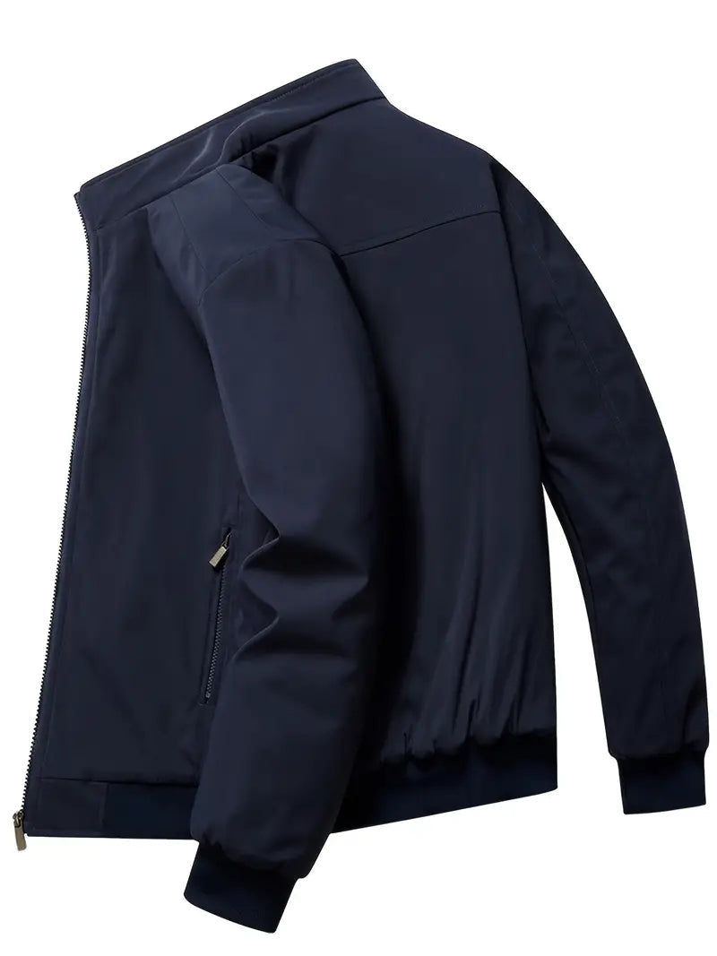 Theo - Men's waterproof bomber jacket with quilted lining and zip front