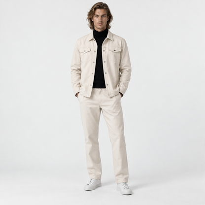 Theo - Men’s casual matching co ord set with button front and straight leg