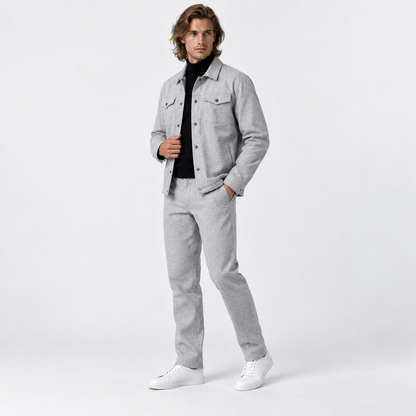 Theo - Men’s casual matching co ord set with button front and straight leg