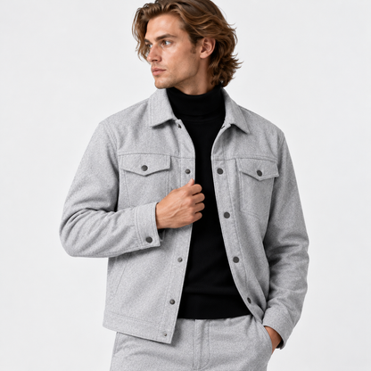 Theo - Men’s casual matching co ord set with button front and straight leg