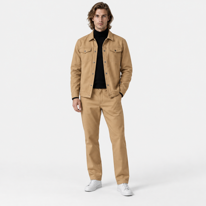 Theo - Men’s casual matching co ord set with button front and straight leg