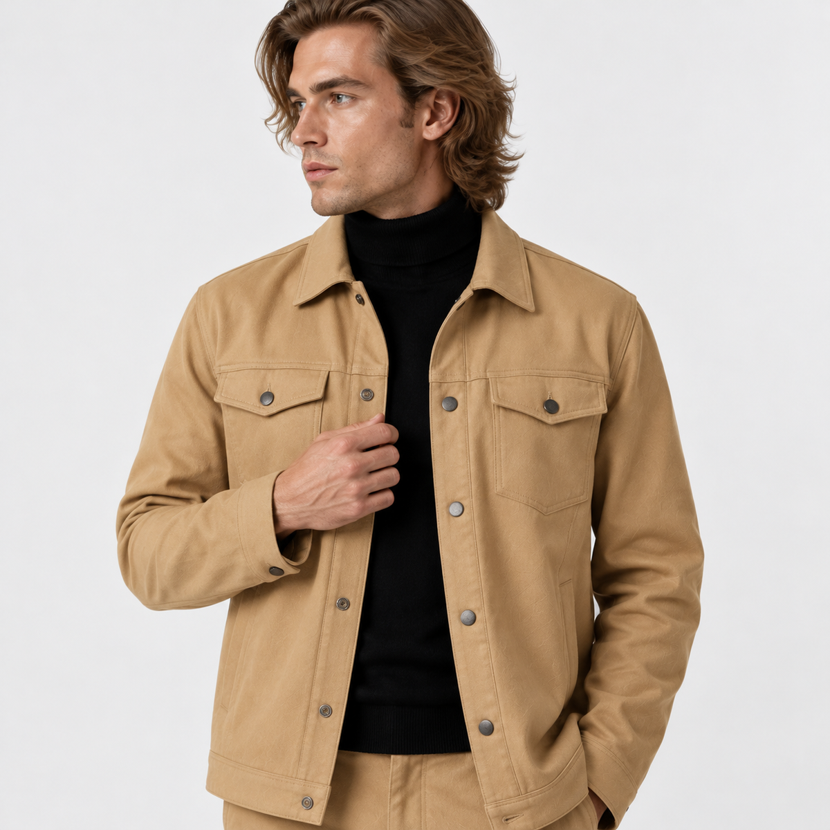 Theo - Men’s casual matching co ord set with button front and straight leg