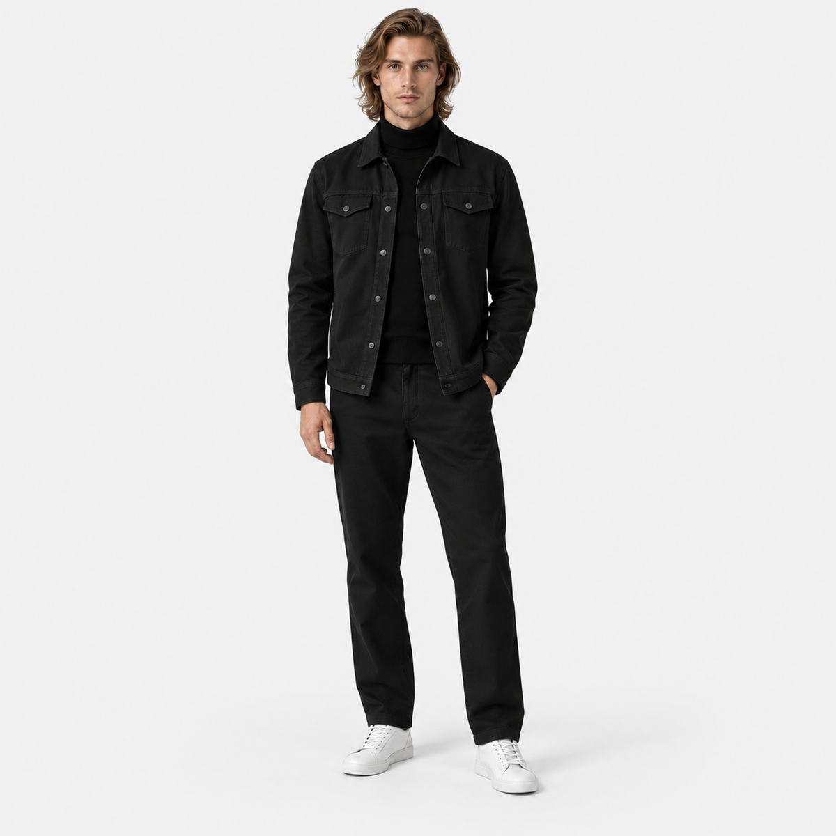 Theo - Men’s casual matching co ord set with button front and straight leg