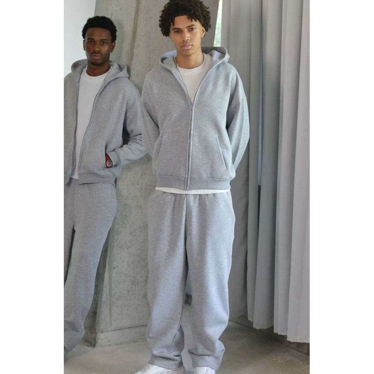 Theo - Men’s oversized matching zip up tracksuit with wide leg