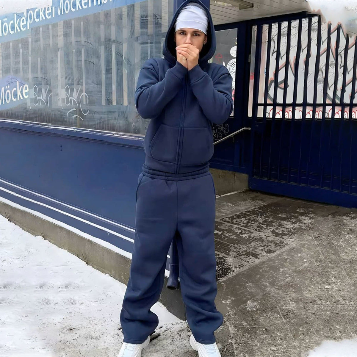 Theo - Men’s oversized matching zip up tracksuit with wide leg