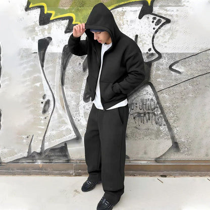 Theo - Men’s oversized matching zip up tracksuit with wide leg