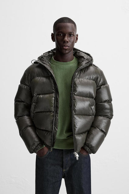 Theo - Men’s oversized waterproof puffer jacket with hood and warm lining