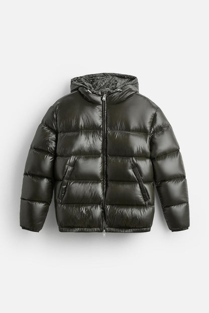 Theo - Men’s oversized waterproof puffer jacket with hood and warm lining