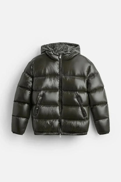 Theo - Men’s oversized waterproof puffer jacket with hood and warm lining