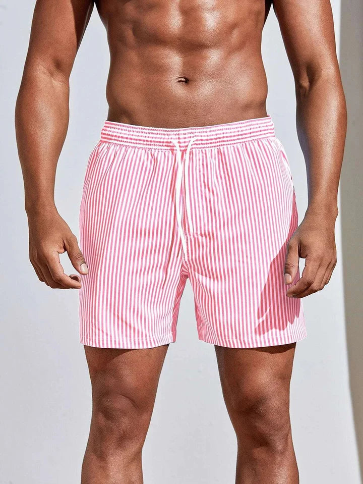 Thomas - Casual Men's Swim Shorts with Quick-Dry Striped Design