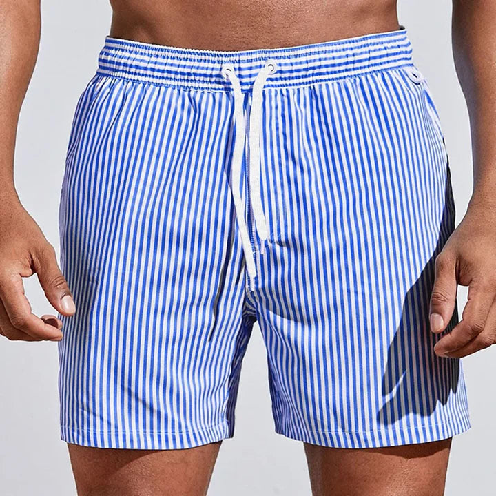 Thomas - Casual Men's Swim Shorts with Quick-Dry Striped Design