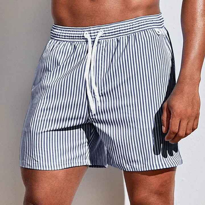 Thomas - Casual Men's Swim Shorts with Quick-Dry Striped Design