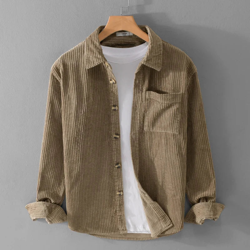 Thomas - Men’s casual button up shirt with long sleeve and chest pocket