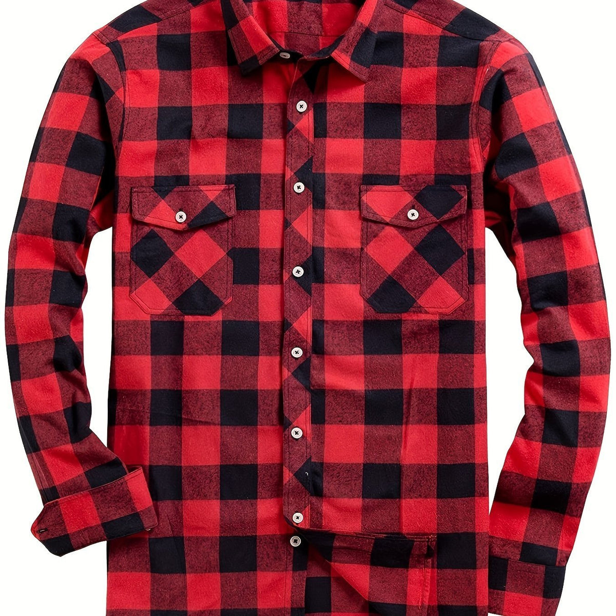 Thomas - Men’s comfortable brushed checked shirt with long sleeve