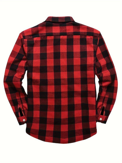 Thomas - Men’s comfortable brushed checked shirt with long sleeve