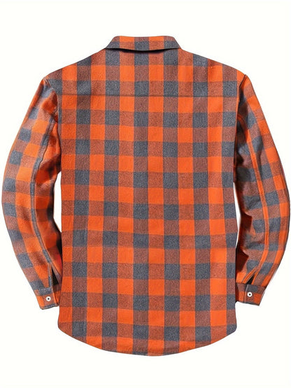 Thomas - Men’s comfortable brushed checked shirt with long sleeve