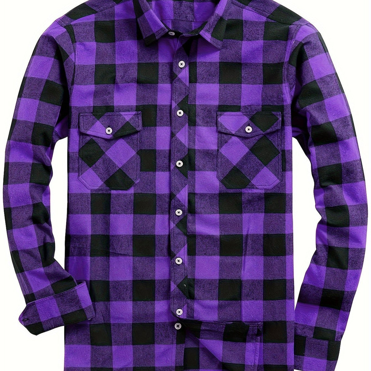 Thomas - Men’s comfortable brushed checked shirt with long sleeve