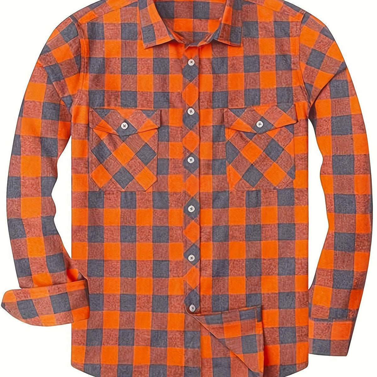 Thomas - Men’s comfortable brushed checked shirt with long sleeve