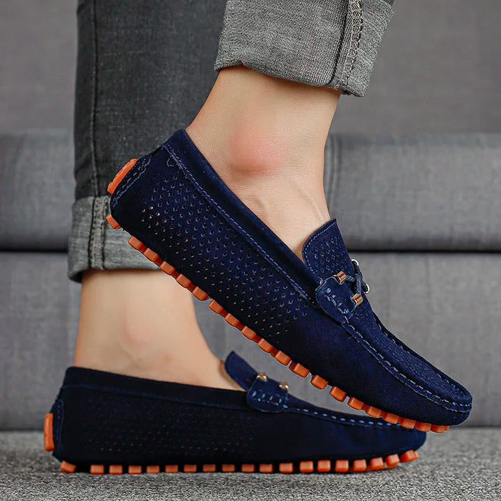 Thomas - Smart Men's Comfort Loafers with Breathable Perforated Suede