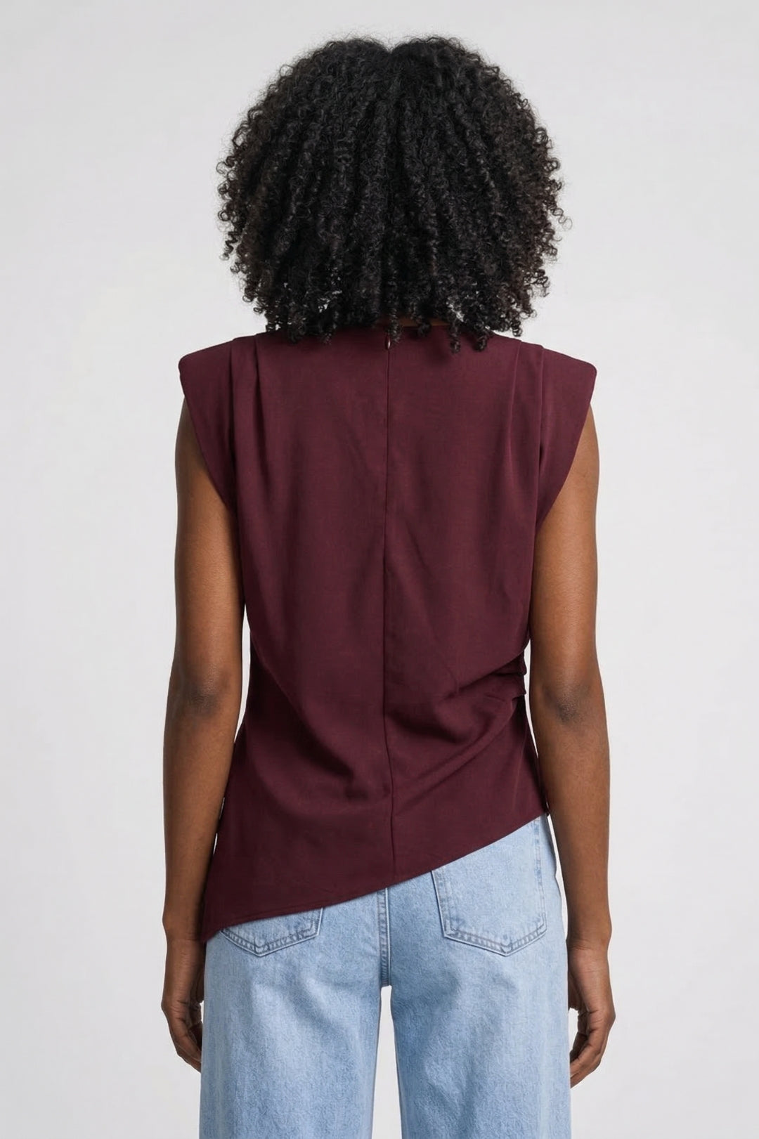 Top Women - Sleeveless Mock Neck Draped Ruched Side | Elegant