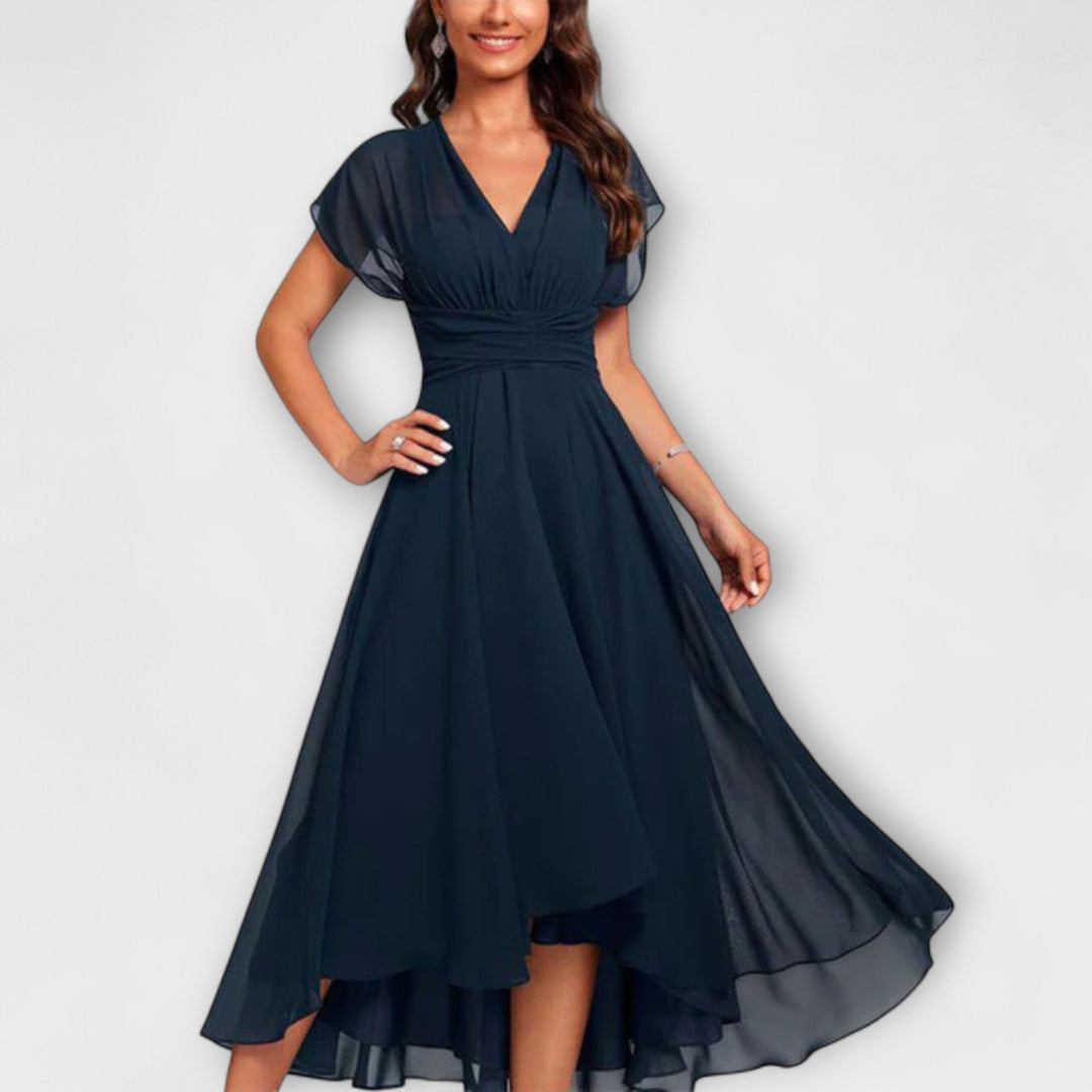 Violet - Elegant Women's Wedding Guest Dress with V-Neck