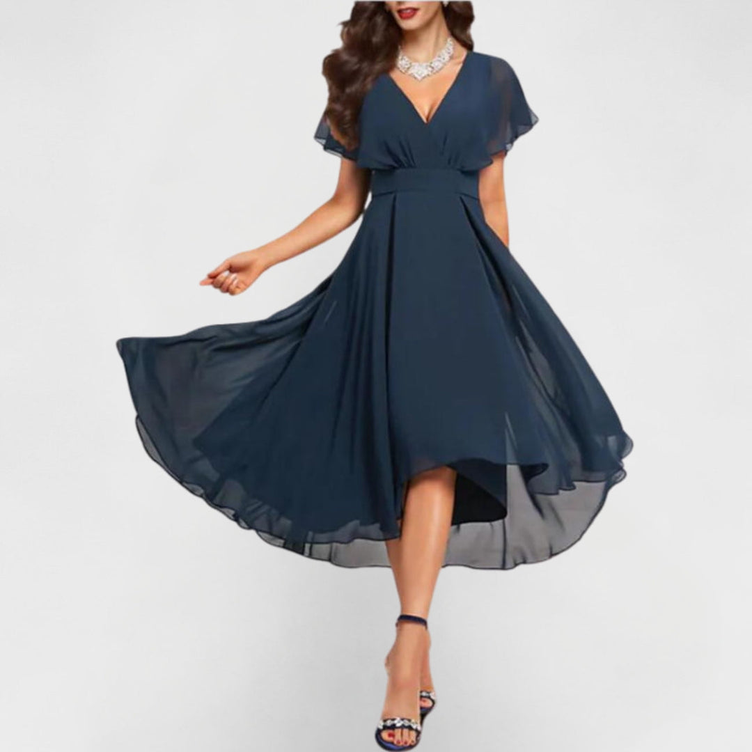 Violet - Elegant Women's Wedding Guest Dress with V-Neck