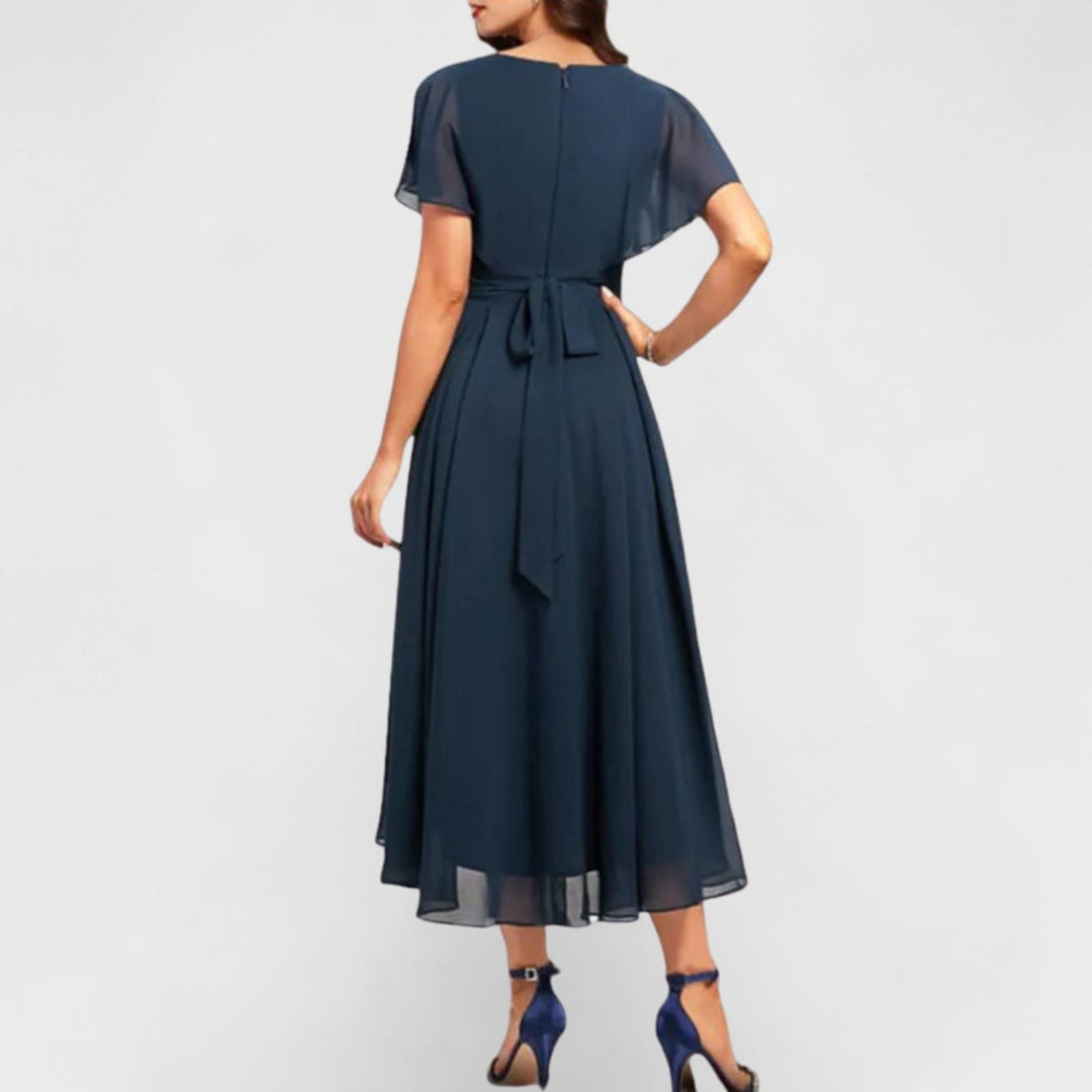 Violet - Elegant Women's Wedding Guest Dress with V-Neck