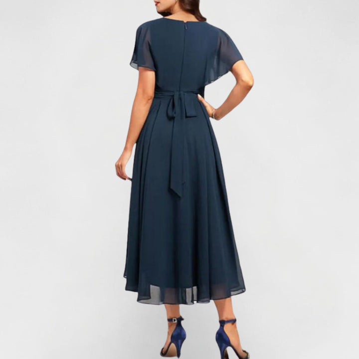 Violet - Elegant Women's Wedding Guest Dress with V-Neck