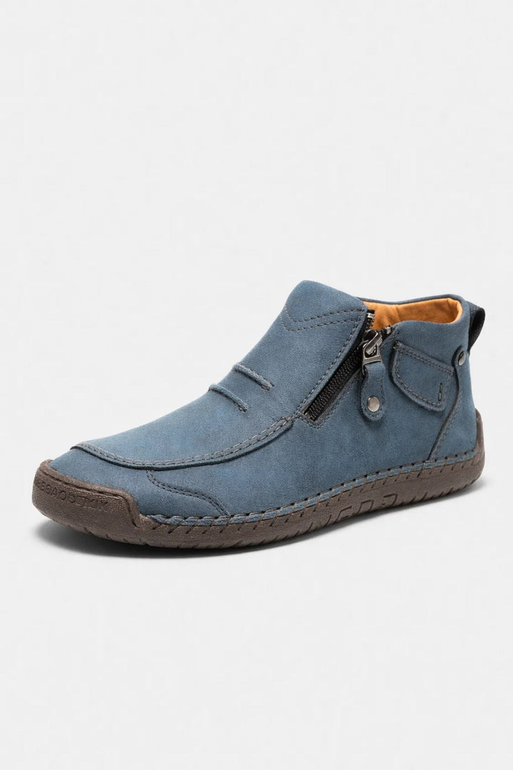 Men's Ankle Boots - Casual Zip Side with Moc Toe | Everyday Style