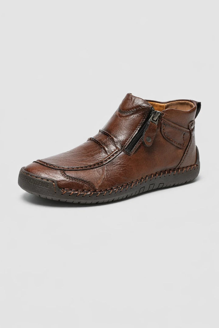 Men's Ankle Boots - Casual Zip Side with Moc Toe | Everyday Style