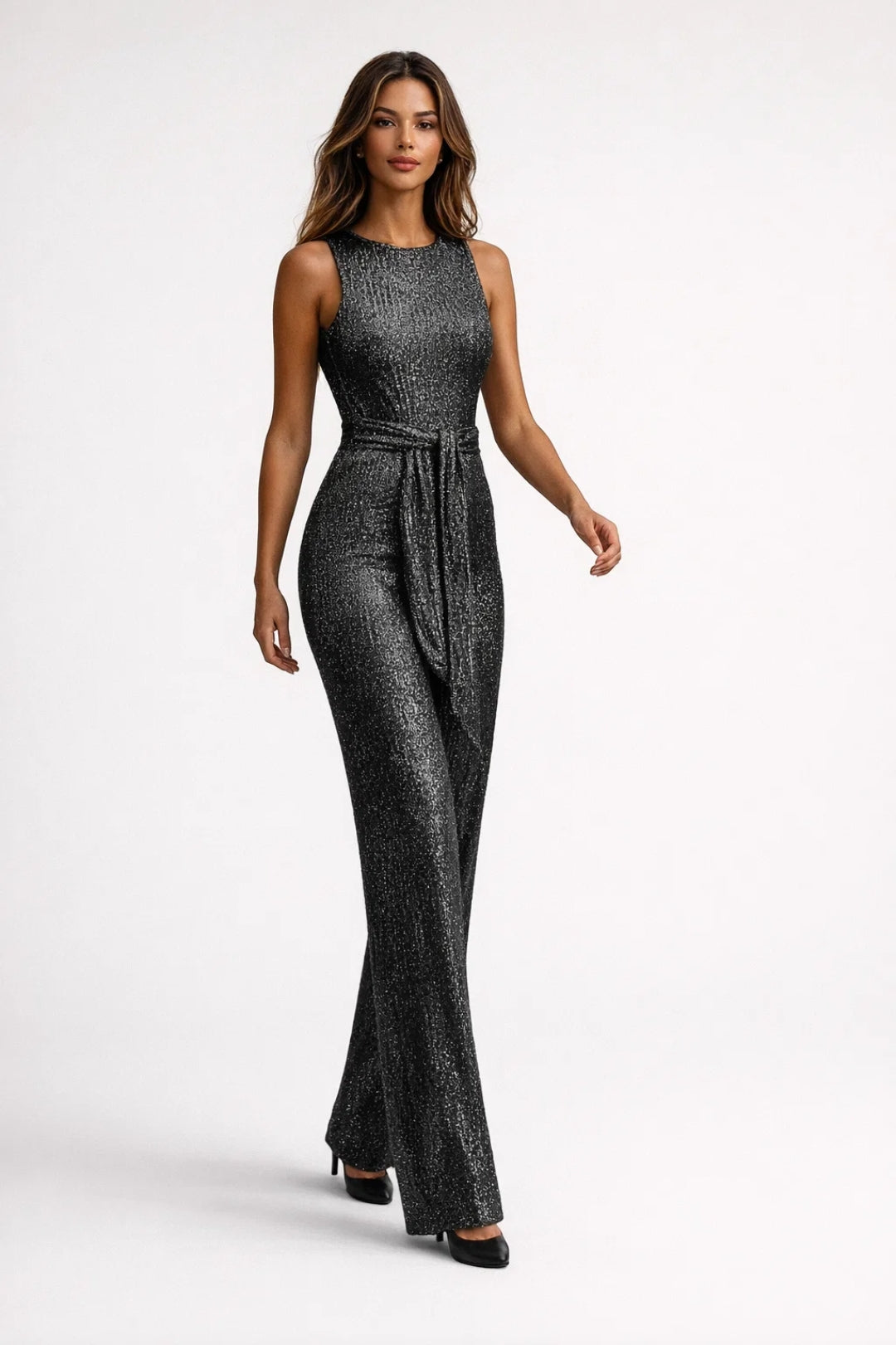 Jumpsuit Women - Sleeveless Wide Leg Belted | Evening