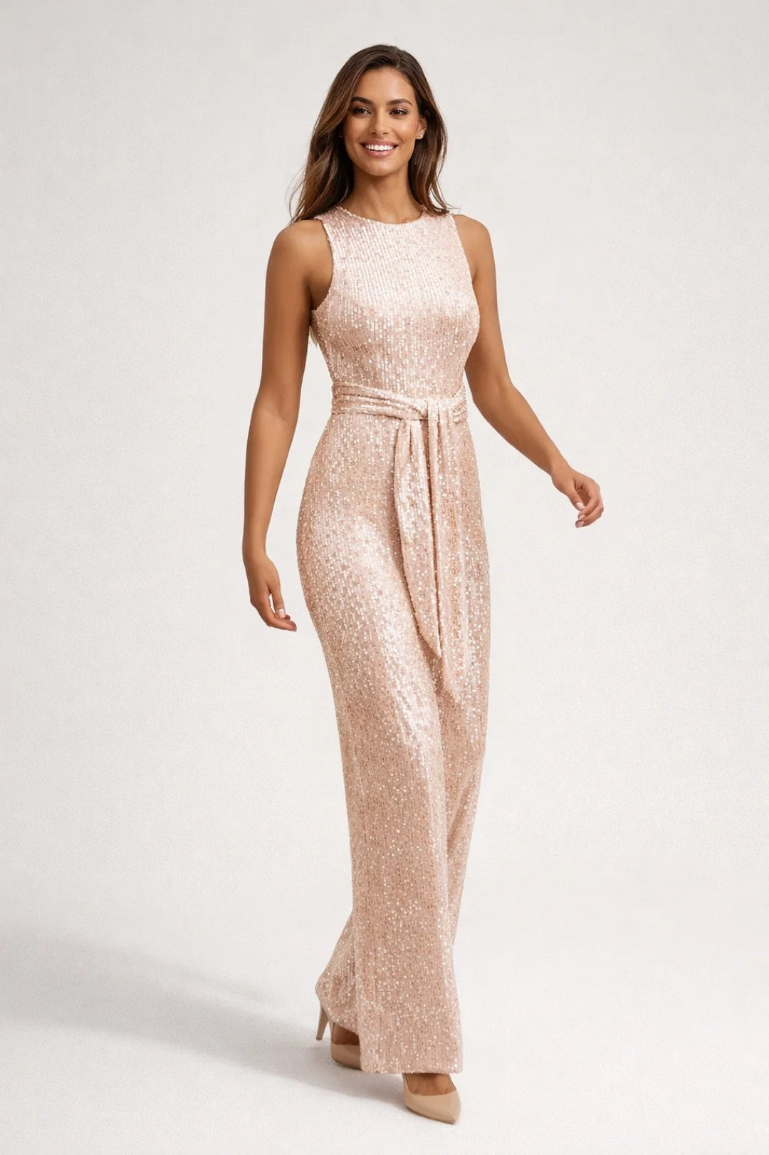 Jumpsuit Women - Sleeveless Wide Leg Belted | Evening