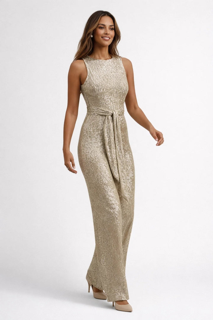 Jumpsuit Women - Sleeveless Wide Leg Belted | Evening