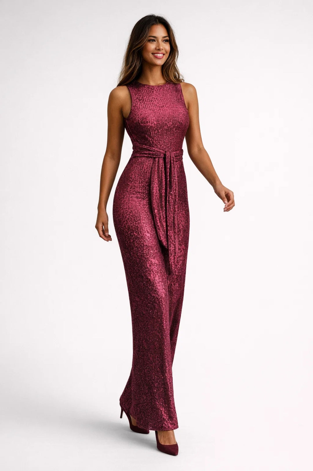 Jumpsuit Women - Sleeveless Wide Leg Belted | Evening