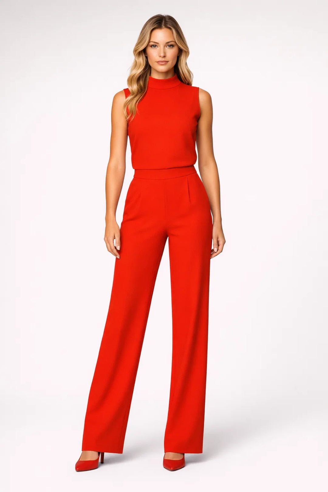 Jumpsuit Women - Sleeveless Wide Leg High Neck | Elegant