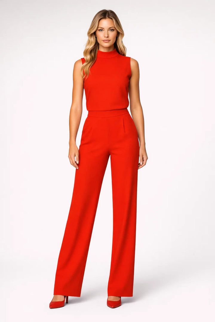Jumpsuit Women - Sleeveless Wide Leg High Neck | Elegant