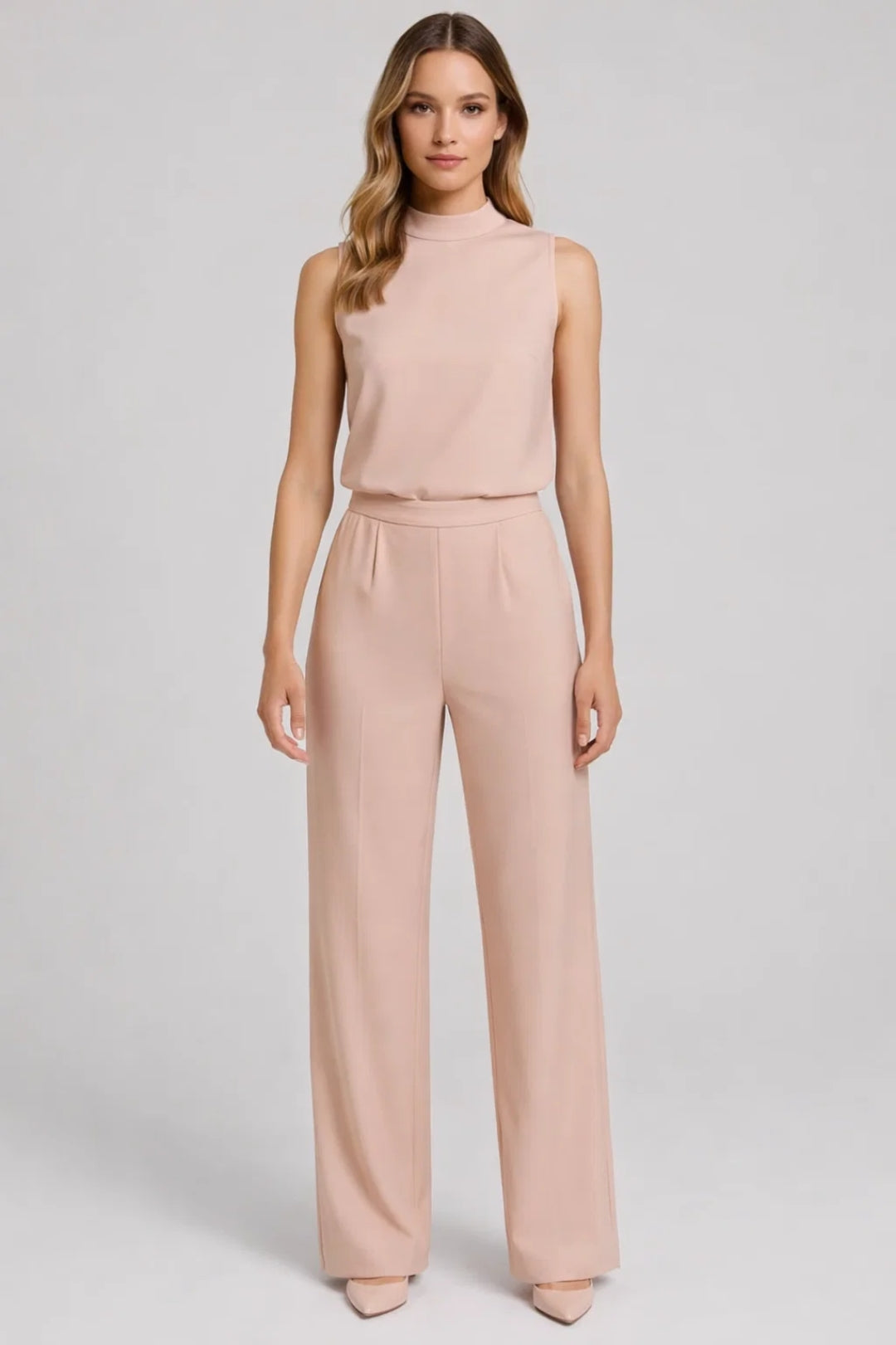 Jumpsuit Women - Sleeveless Wide Leg High Neck | Elegant