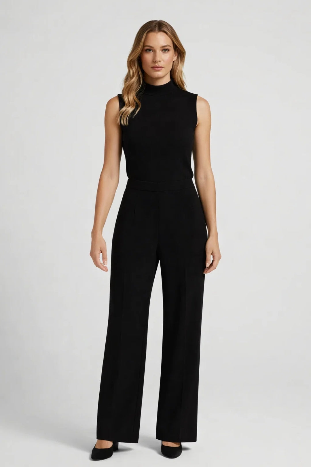 Jumpsuit Women - Sleeveless Wide Leg High Neck | Elegant