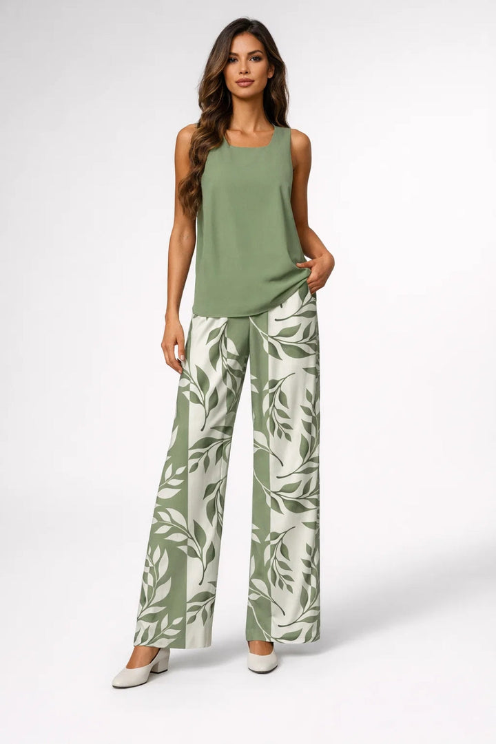 Wide Leg Trousers Women - Floral Print High Waist | Elegant