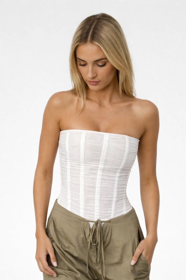 Corset Top Women - Strapless Boned Bustier Fitted | Chic