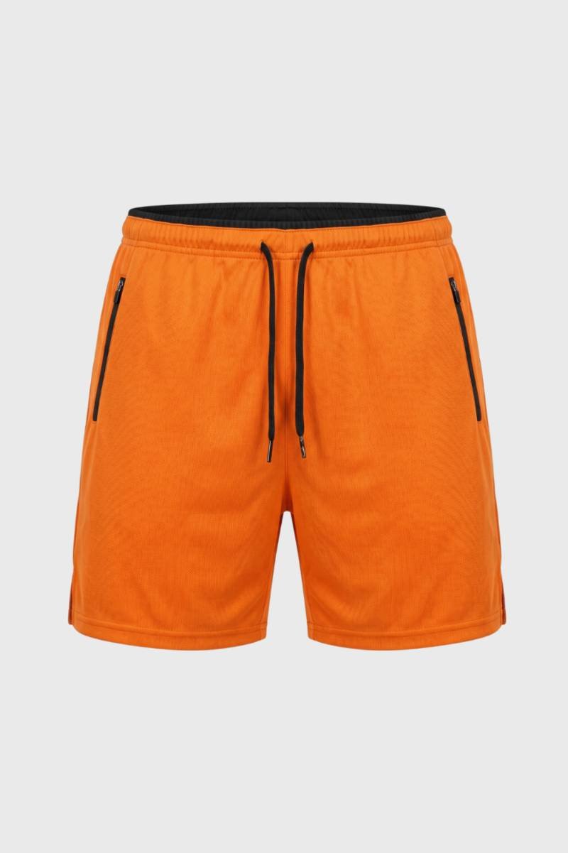 Athletic Shorts Men - Drawstring Zip Pockets | Casual Sport — Orange