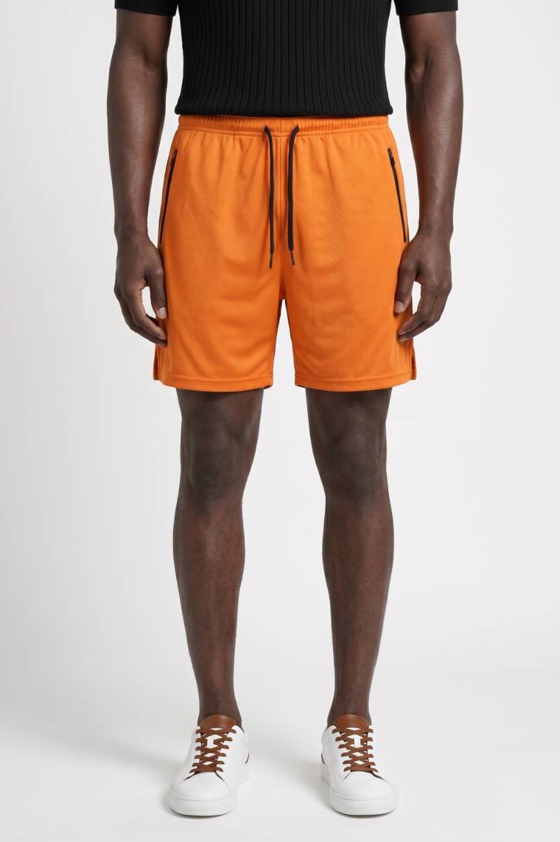 Athletic Shorts Men - Drawstring Zip Pockets | Casual Sport — Orange